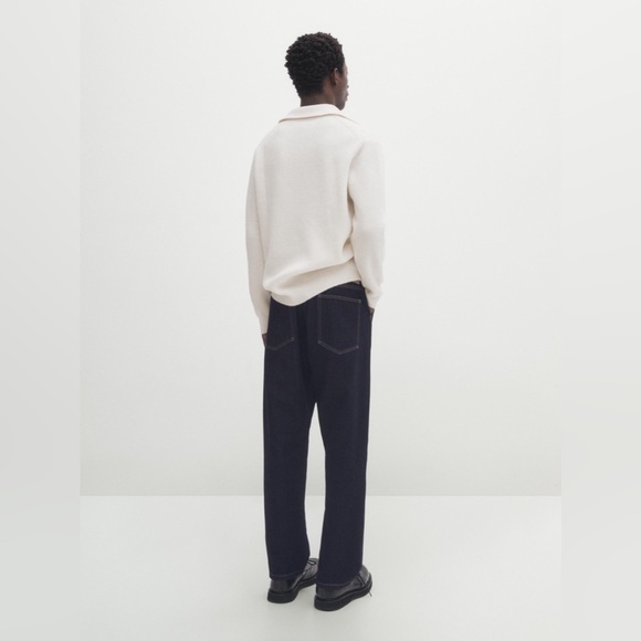 MASSIMO DUTTI Extrafine Wool Blend Ribbed Knit Polo Sweater - Picture 4 of 16